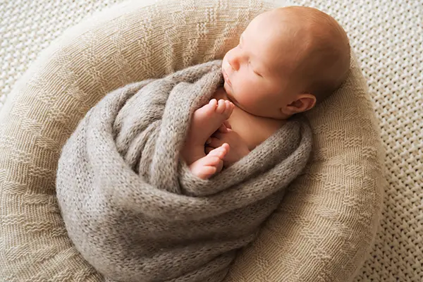 Newborn im Newborn Shooting mit Familie