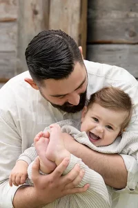 Familienfotos München mit Papa und Sohn